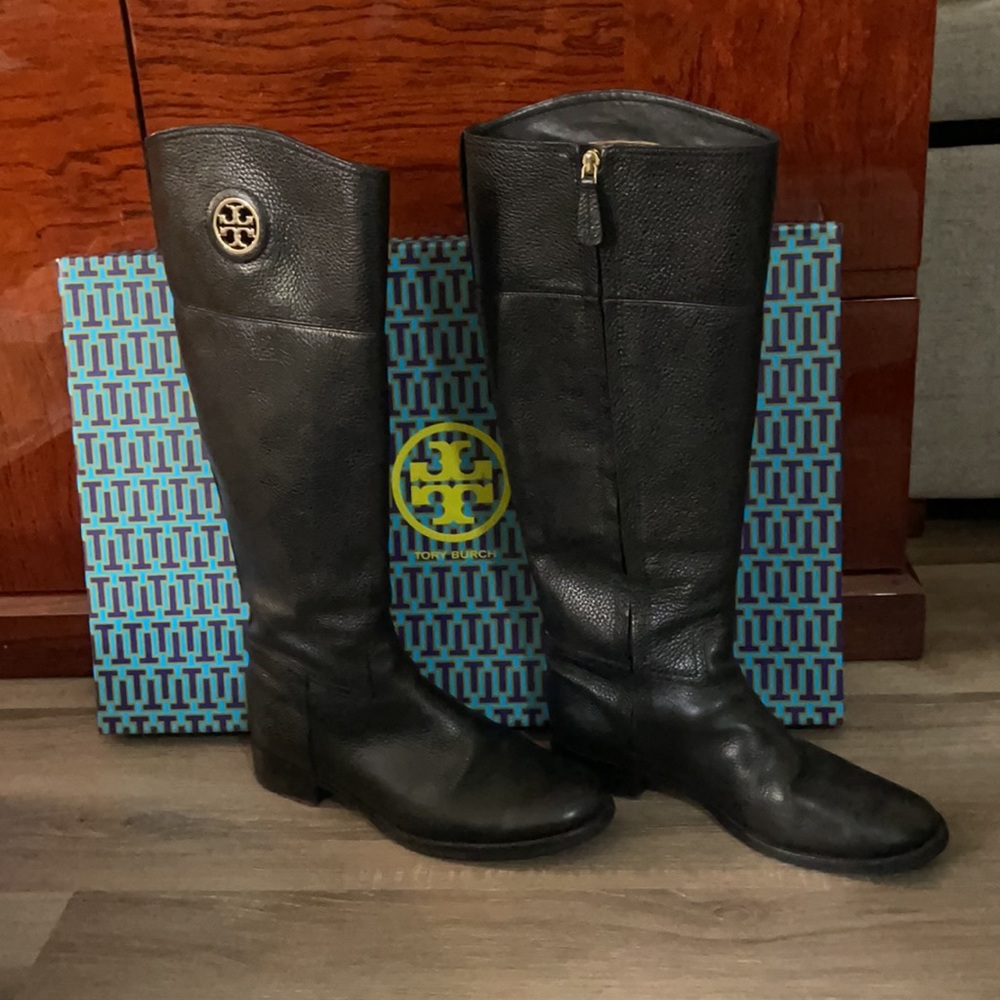 Tory Burch Junction Riding Boot Tumbled Leather size 9.5